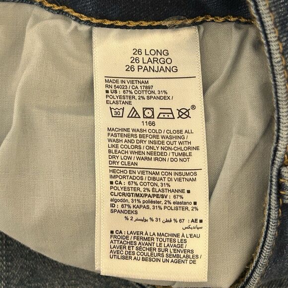 Old Navy Mid Rise Kicker Bootcut Jeans Womens Size 26 Long Dark Blue Denim NEW - Picture 7 of 10